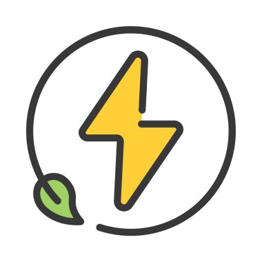 Yenilenebilir Enerji Ağı simgesi, vektör illüstrasyonu                     