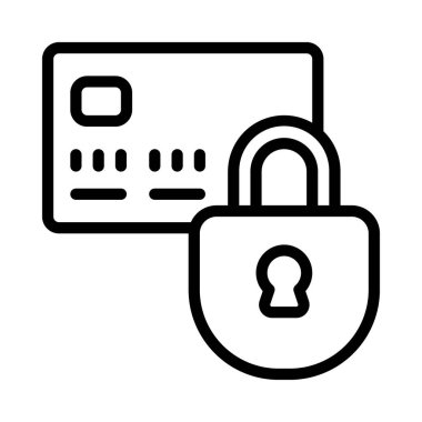 Kredi kartı koruma web simgesi vektör illüstrasyonu