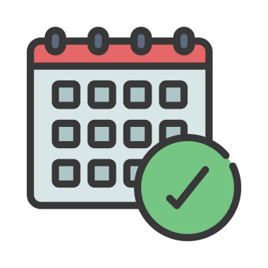 Doğru Tarih simgesi, vektör illüstrasyonu 