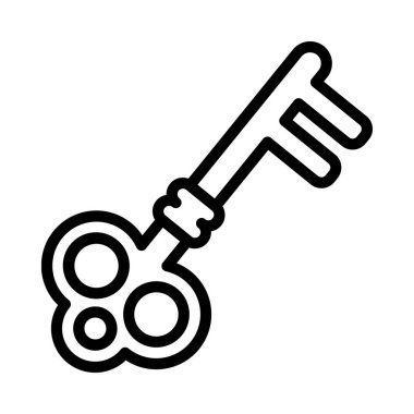 anahtar yassı simge. Beyaz arkaplanda izole edilmiş basit vektör illüstrasyonu.