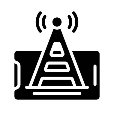 Cep Telefonu Kulesi Web ikonu vektör illüstrasyonu