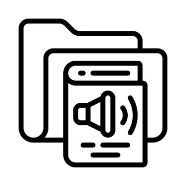 Ses Kitabı Dizini simgesi, vektör illüstrasyonu 