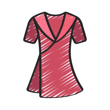 beyaz arkaplanda elbise simgesi, vektör illüstrasyonu 