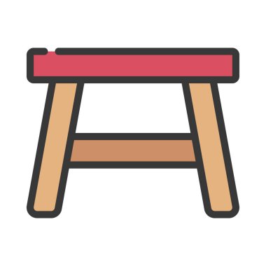  Tabure vektör simgesi, illüstrasyon 