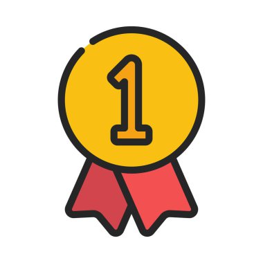 Kazanan Kurdele Web simgesi, vektör illüstrasyonu         