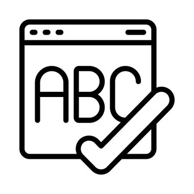 Yazım Denetimi Web simgesi vektör illüstrasyonu