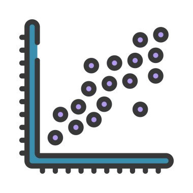 Scatter Çizim ikonu vektör illüstrasyonu