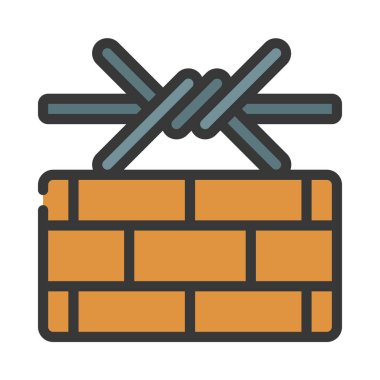 Dikenli Tel ikon vektör çizimi