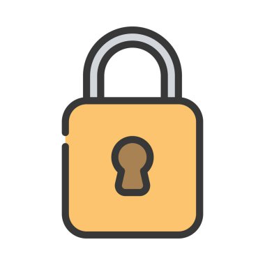 asma kilit ikon vektör çizimi