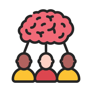 Beyin simgesi, vektör illüstrasyonu basit tasarım