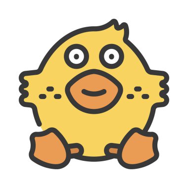 Mutlu yüzlü komik çizgi film yaratığı, vektör çizimi basit tasarım