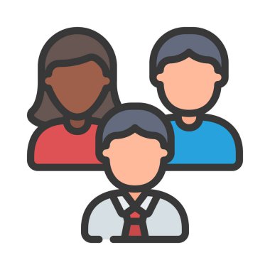 takım ve takım çalışması konsept simgesi, vektör illüstrasyonu basit tasarım