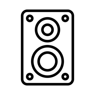 Beyaz arkaplan, vektör, illüstrasyon üzerinde izole müzik hoparlörü düz simgesi