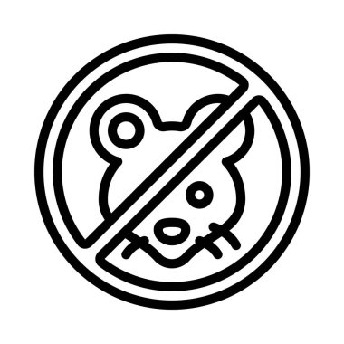 Hayvan Test Simgesi Vektör İllüstrasyonu Yok