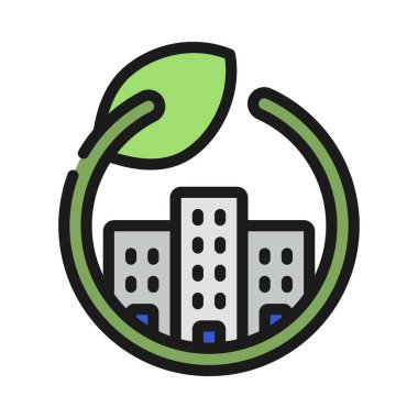 Eko Emlak Web simgesi vektör illüstrasyonu