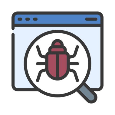 Web Sitesi Hata Arama Web simgesi vektör illüstrasyonu