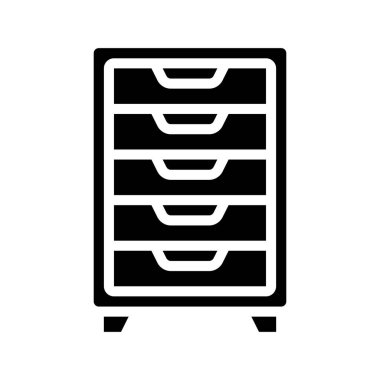 Çekmeceler Birimi web simgesi düz tasarım, vektör illüstrasyonu