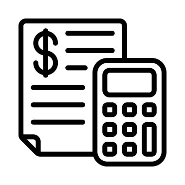 Bütçe simgesi vektör çizimi tasarımı