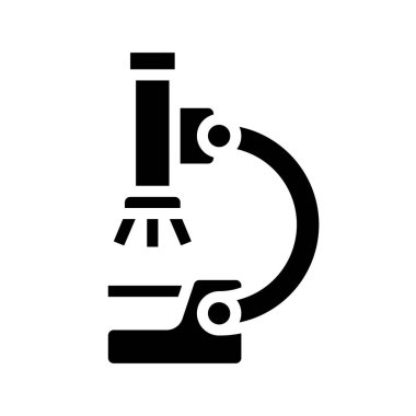 Laboratuar mikroskobu ikonu. Web için basit bir mikroskop vektör simgesi çizimi