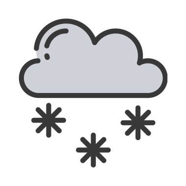 Kar yağışı ikonu. Basit resimleme 