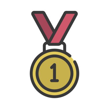 Madalya ikon vektör illüstrasyon tasarımı