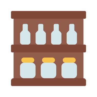 Depolanmış raf simgesi basit vektör illüstrasyonu 