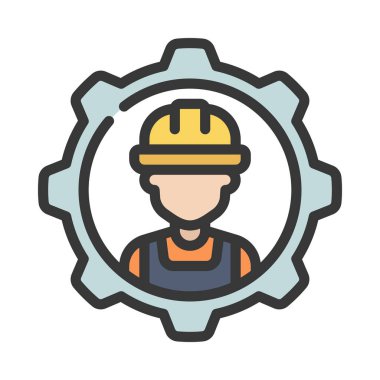 İşçi Yönetimi web simgesi vektör illüstrasyonu