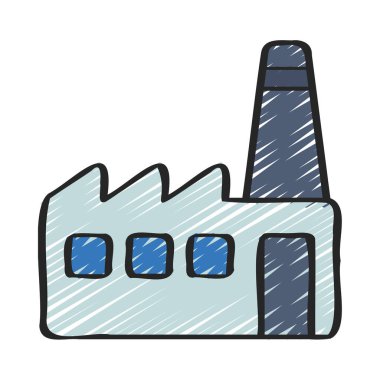 Fabrika Simgesi Basit Vektör İllüstrasyonu