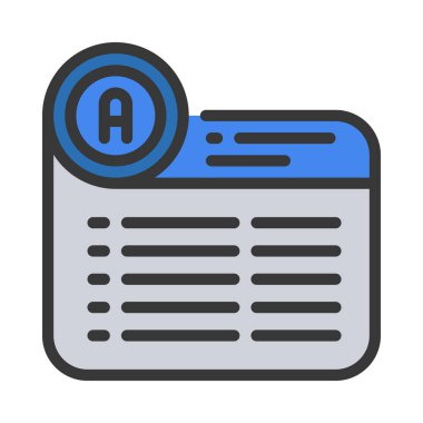 Bir Metin Kutusu ikon vektör illüstrasyonu