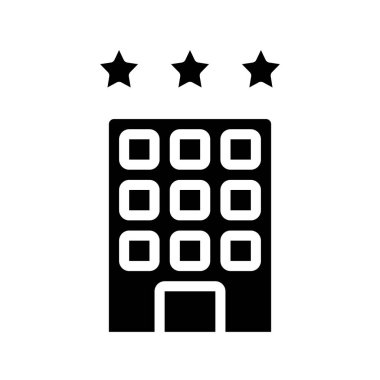 Otel binası ikon vektör illüstrasyonu