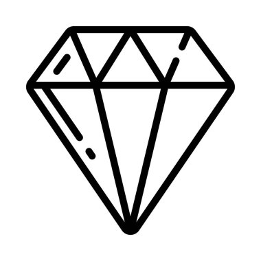 Beyaz arkaplanda elmas simgesi çizimi