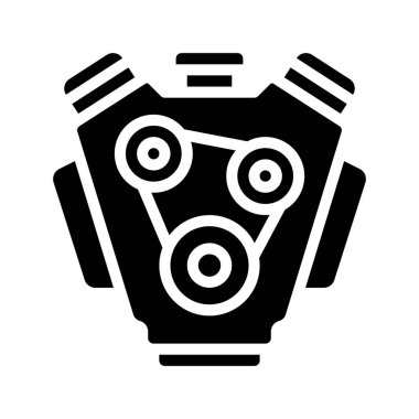 Araç Motoru Ön Ağ ikonu vektör illüstrasyonu