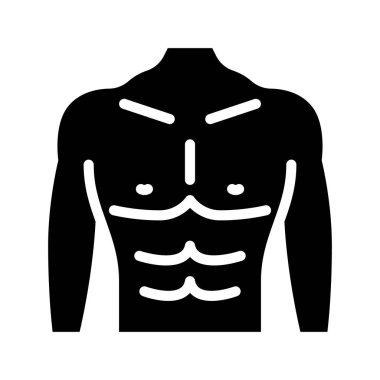 Erkek Vücut Ağı simgesi düz tasarım, vektör illüstrasyonu