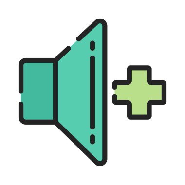 Beyaz arkaplanda izole edilmiş ses vektörü simgesi ekle