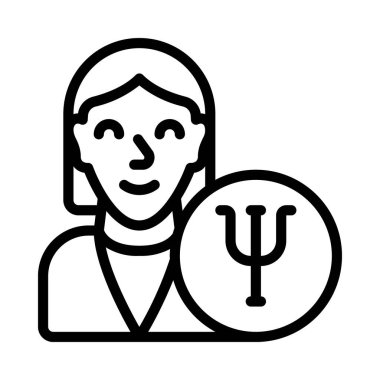 Psikolog web simgesi vektör illüstrasyonu