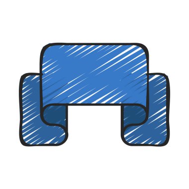 Katlanmış Kurdele Web simgesi vektör illüstrasyonu