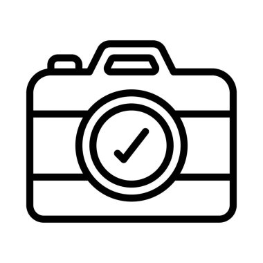 Onaylanmış Fotoğraf simgesi, vektör illüstrasyonu basit tasarım