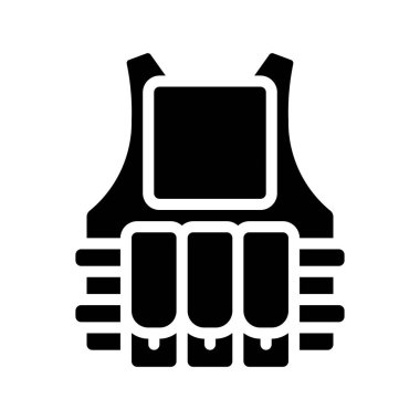 Kurşun geçirmez Ceket Web simgesi vektör çizimi