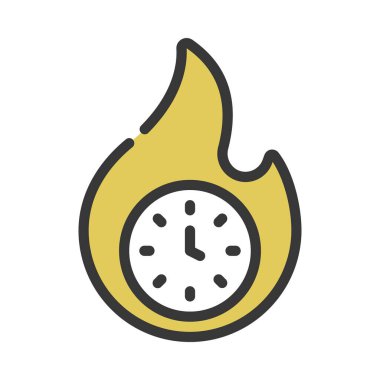 zaman yönetimi ve zaman kavramı simgesi, vektör illüstrasyonu basit tasarım