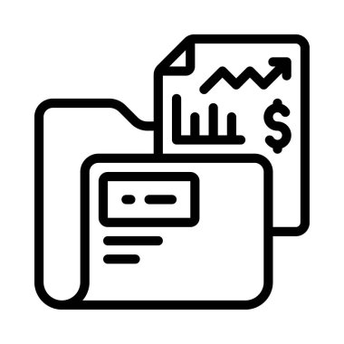 Yatırım Portföyü simgesi, vektör illüstrasyonu 