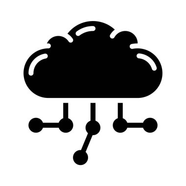 bulut teknolojisi web simgesi vektör çizimi