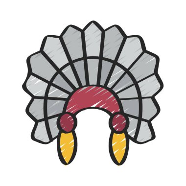 Yerli Hint Başlığı Web simgesi vektör illüstrasyonu