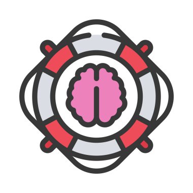 Ruh Sağlığı Web simgesi vektör illüstrasyonu