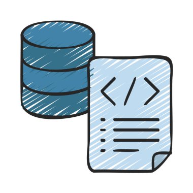 Veri Kodu Belgesi simgesi, vektör illüstrasyonu 