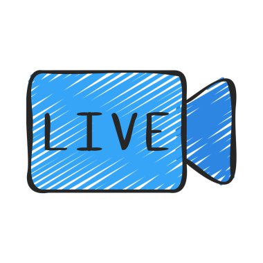 Canlı Video Web ikonu vektör illüstrasyonu