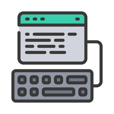 Kod Web simgesi vektör illüstrasyonunu yaz