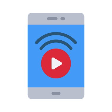 Telefon Video Web simgesi vektör illüstrasyonu