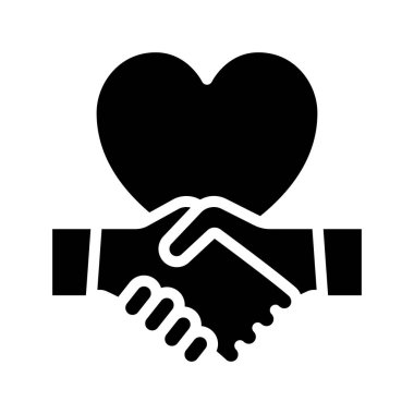 Love Hand Shake Web simgesi vektör illüstrasyonu
