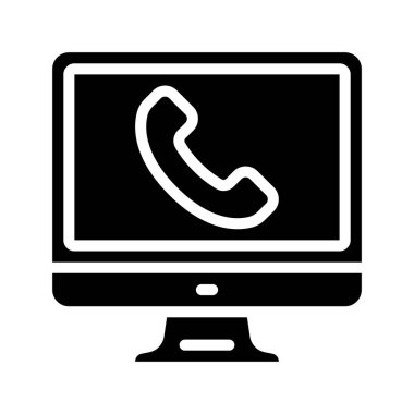 Bilgisayar Çağrısı simgesi, vektör illüstrasyonu 
