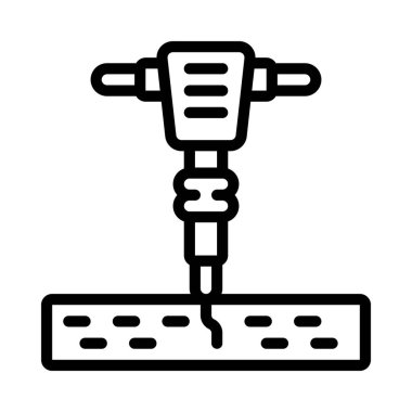 Jack Hammer simgesi, vektör illüstrasyonu     